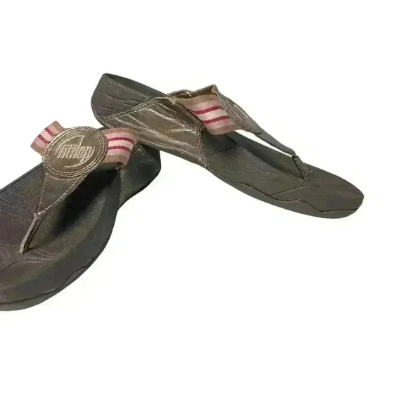 FitFlop WalkStar Bronze Toe Post Sandals Size 7 - Picture 5 of 10